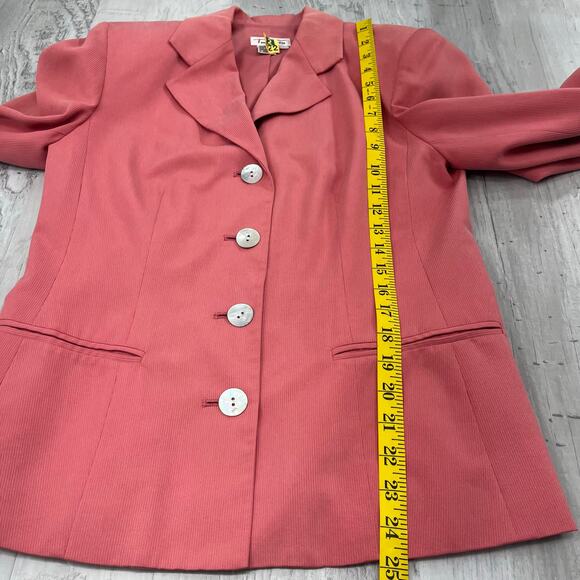 Talbots Pink Long Sleeve 4 Button Pockets Business Work Dress School Silk Blazer - Picture 8 of 8